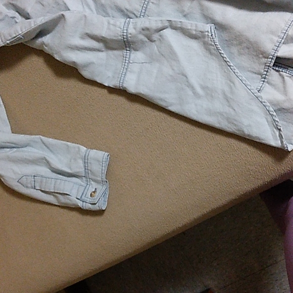 🌈2for 20 Mebon by machine jeans woman's long sleeve shirt size large light blue - Picture 3 of 4